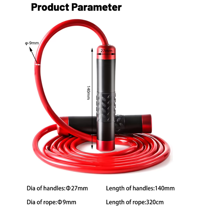 Black Weighted Jump Rope for Workout Fitness - Thick 9mm Cable for Intense Fitness, Strength & Cardio Workout - Image 2