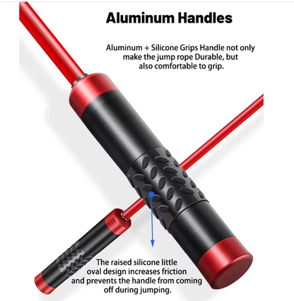 Black Weighted Jump Rope for Workout Fitness - Thick 9mm Cable for Intense Fitness, Strength & Cardio Workout - Image 3