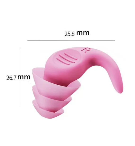 Green 5-Pair Set Ergonomic Silicone Earplugs - Waterproof for Swimming, Reusable for Noise Cancelling Sleep - Image 2