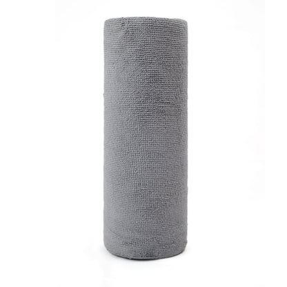 Grey 4-Roll Pack, 80 Sheets Reusable Tear-Off Microfiber Cleaning Cloths - Non-Stick Oil & Absorbent Kitchen Wipes