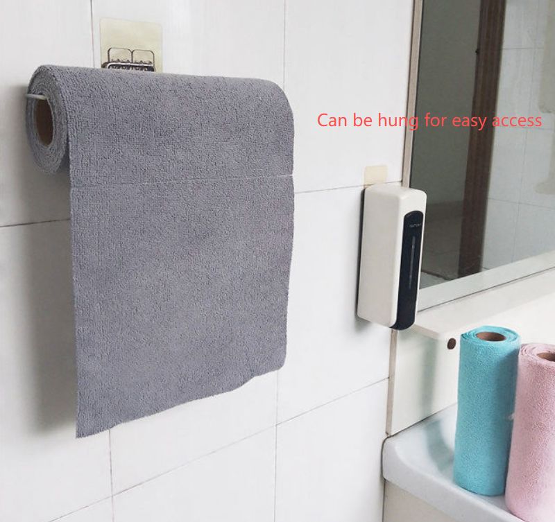 Green 4-Roll Pack, 80 Sheets Reusable Tear-Off Microfiber Cleaning Cloths - Non-Stick Oil & Absorbent Kitchen Wipes - Image 4