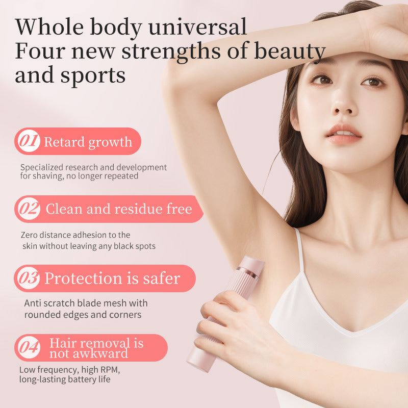 Pink Rechargeable 2-in-1 Electric Shaver for Women - Dual-Head Bikini Trimmer & Body Hair Remover - Image 3