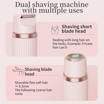 Purple Rechargeable 2-in-1 Electric Shaver for Women - Dual-Head Bikini Trimmer & Body Hair Remover - Image 4