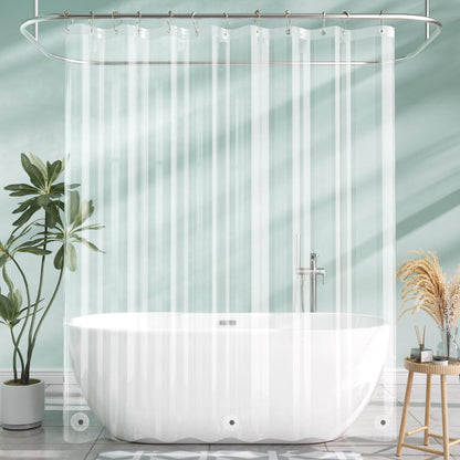 Heavy-Duty Clear PEVA Shower Curtain Liner with 3 Magnets - Waterproof & Easy-Clean Bathroom Liner with Hooks - Image 2