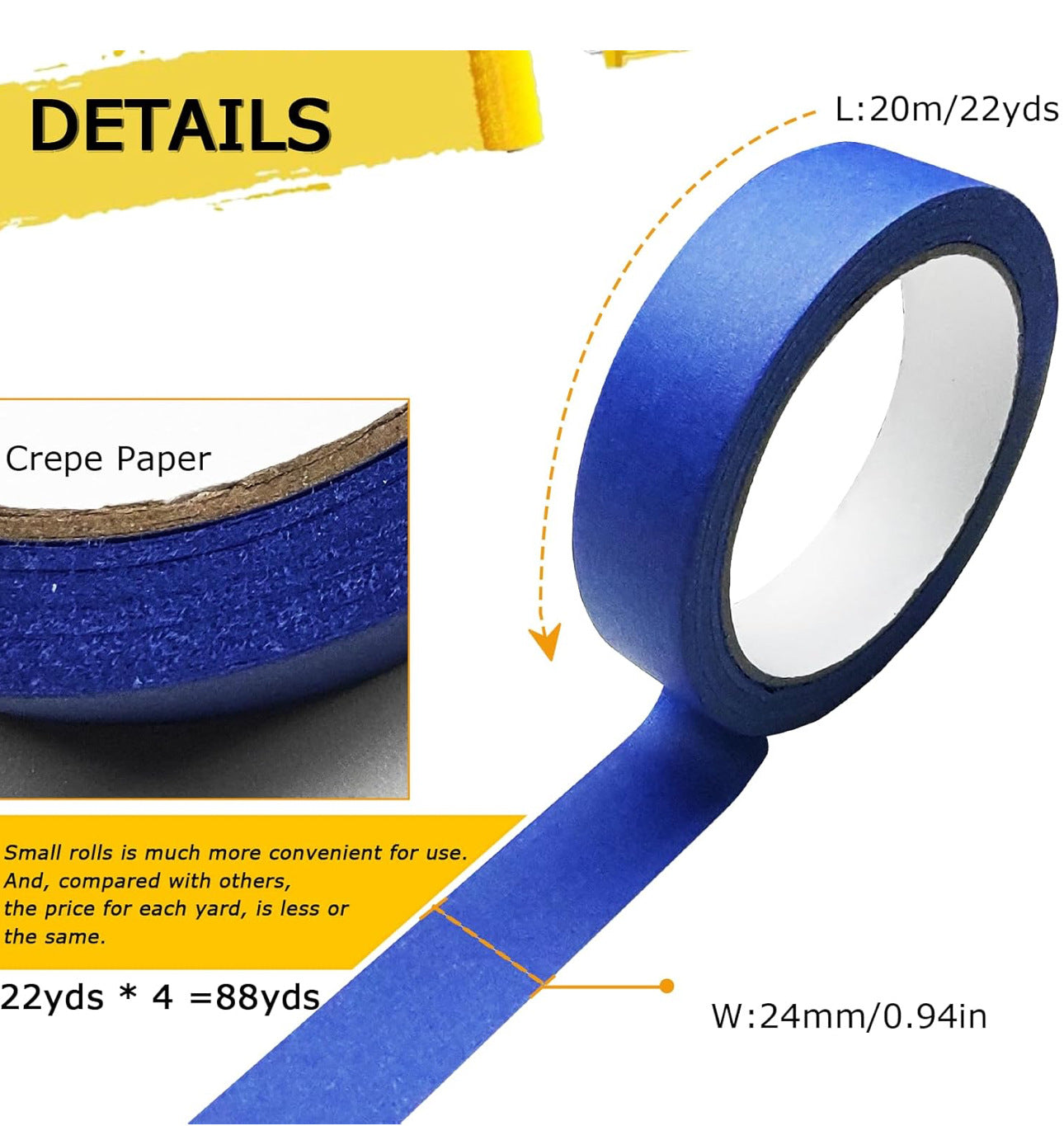 (10-Pack) Professional Blue Painter's Tape  - 14-Day Clean Removal, UV Resistant for Crisp Paint Lines - Image 2