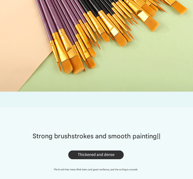 Black Versatile 10-Piece Artist Paint Brush Set (10 Sets Included) - for Acrylic, Oil, Watercolor & Gouache Painting - Image 4