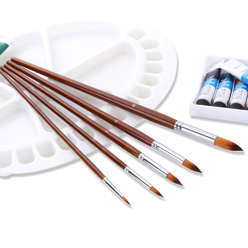 Professional 13-Piece Artist Brush Set - Flat & Filbert Nylon Bristles for Acrylic, Oil & Watercolor - Image 2