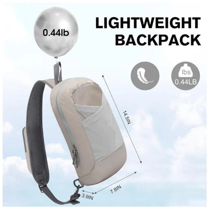 White Lightweight Crossbody Sling Bag - Versatile Chest Daypack for Hiking, Travel & Daily Use - Image 2