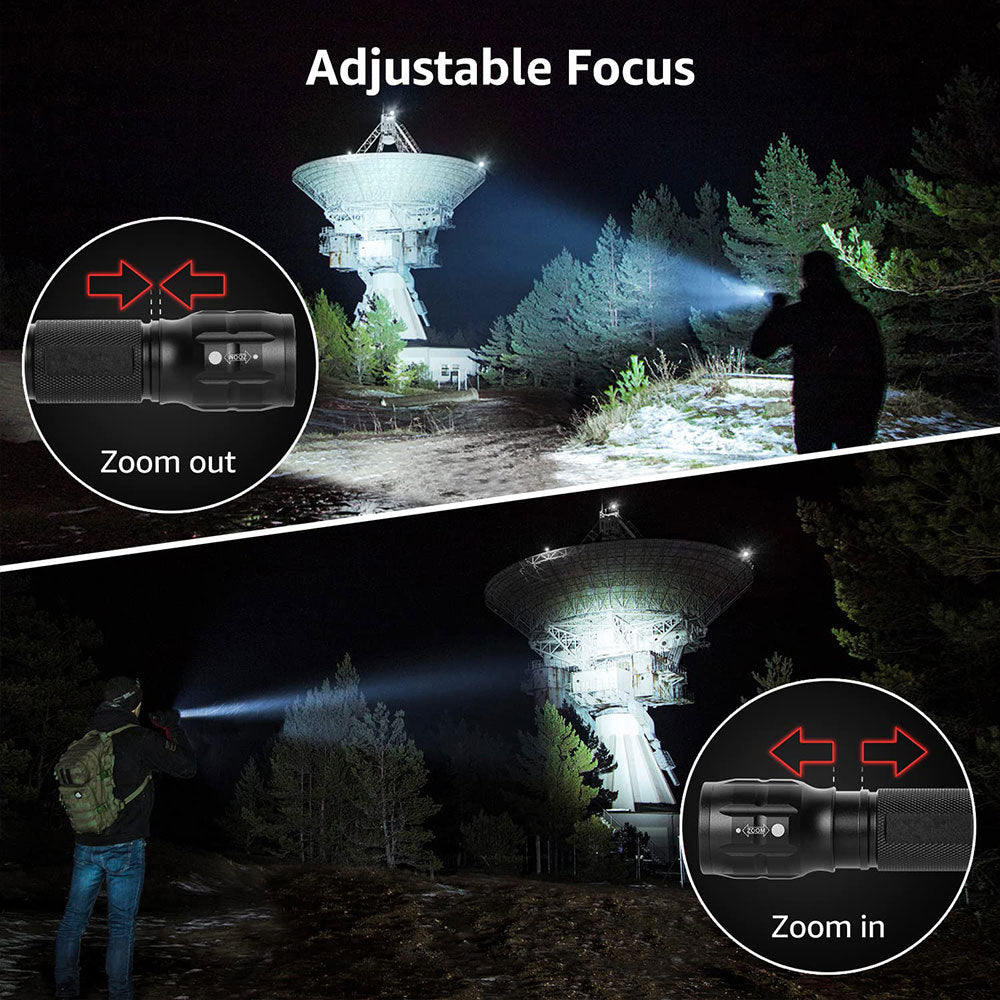 Compact Tactical LED Flashlight - Super Bright 160LM with Adjustable Zoom & Anti-Slip Grip - Image 2