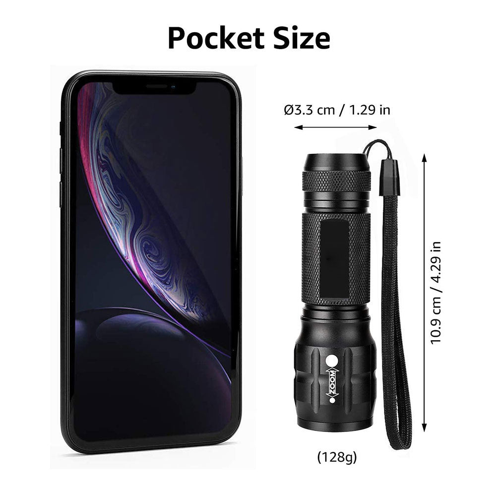 Compact Tactical LED Flashlight - Super Bright 160LM with Adjustable Zoom & Anti-Slip Grip - Image 5