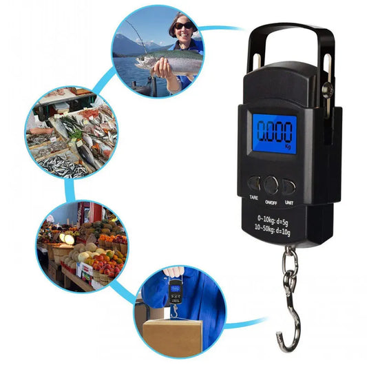 Heavy-Duty Digital Hanging Scale (2-Pack) - 50kg Portable Luggage & Fishing Scale with Backlit LCD - Image 4