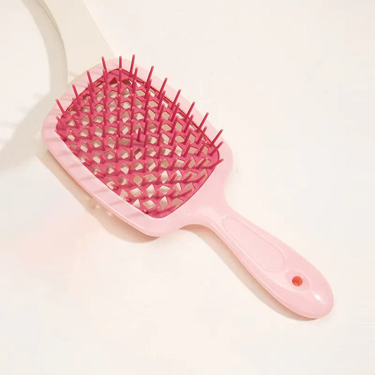 Pink 8-Piece Detangling Hair Brush Set - Vented Wet/Dry Brushes for Smooth, Knot-Free Hair