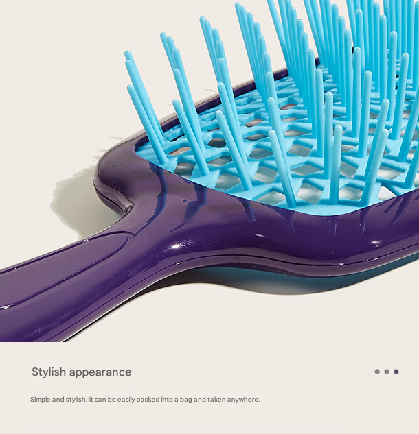 Purple 8-Piece Detangling Hair Brush Set - Vented Wet/Dry Brushes for Smooth, Knot-Free Hair - Image 3