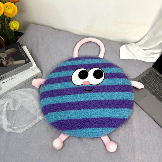 Blue Dopamine Round Memory Foam Seat Cushion - 38cm x 3cm Removable Cover for Office, Home, & Students