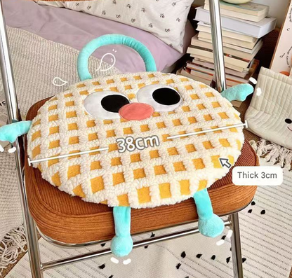 Yellow Dopamine Round Memory Foam Seat Cushion - 38cm x 3cm Removable Cover for Office, Home, & Students - Image 2