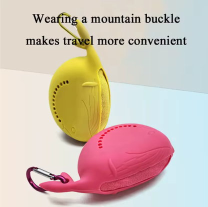 Purple 2-PCS Smart Whale Silicone Case Quick-Dry Towel Set - Portable & Cooling for Gym & Travel - Image 2