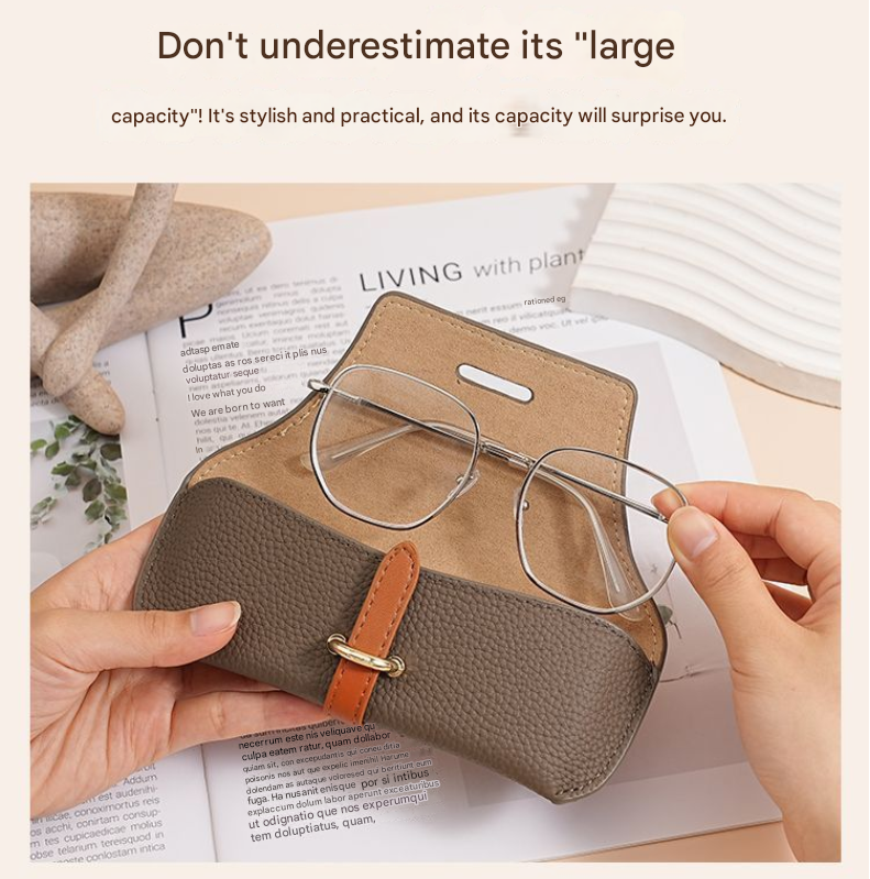 3 Pack Khaki Chic Portable Glasses Case Set - Anti-Pressure Sunglass & Myopia Eyewear Protectors - Image 2
