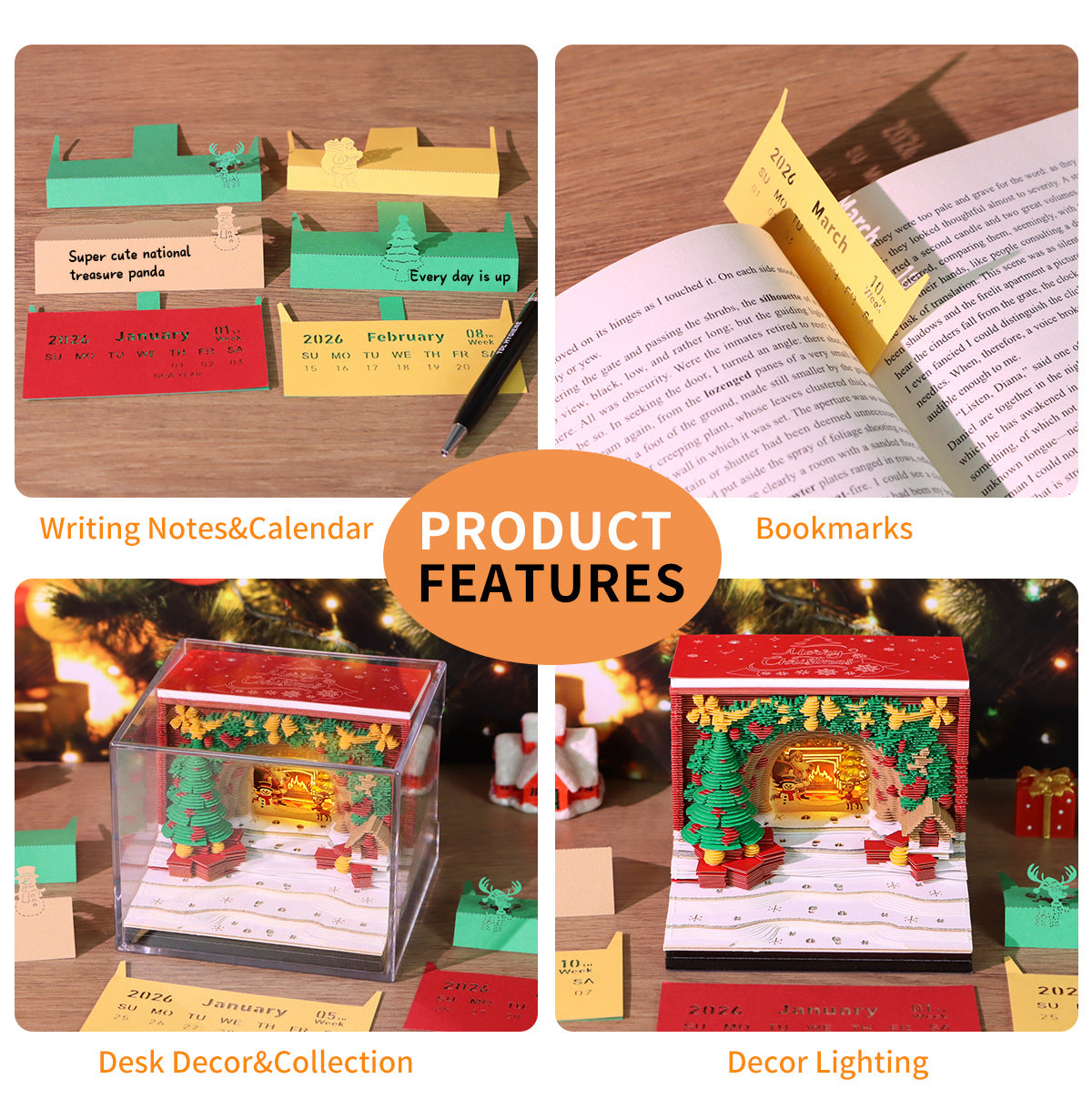 2026 Christmas Arch 3D Memo Pad - Creative Festive Gift & Desk Ornament - Image 4