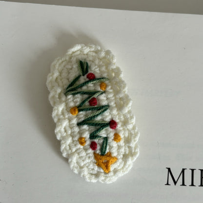 Christmas Collection Hair Clips - Set of 5 Random Main Image Styles, Festive Knitted Tree & Bow BB Clips, Bangs Clips & Hair Accessories - Image 8