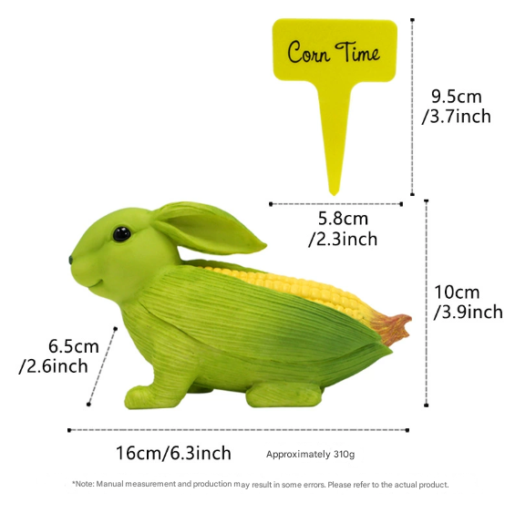 Outdoor Garden Decoration Ornament - Courtyard Balcony Resin Corn Rabbit Figurine, American Countryside Garden Landscape - Image 2