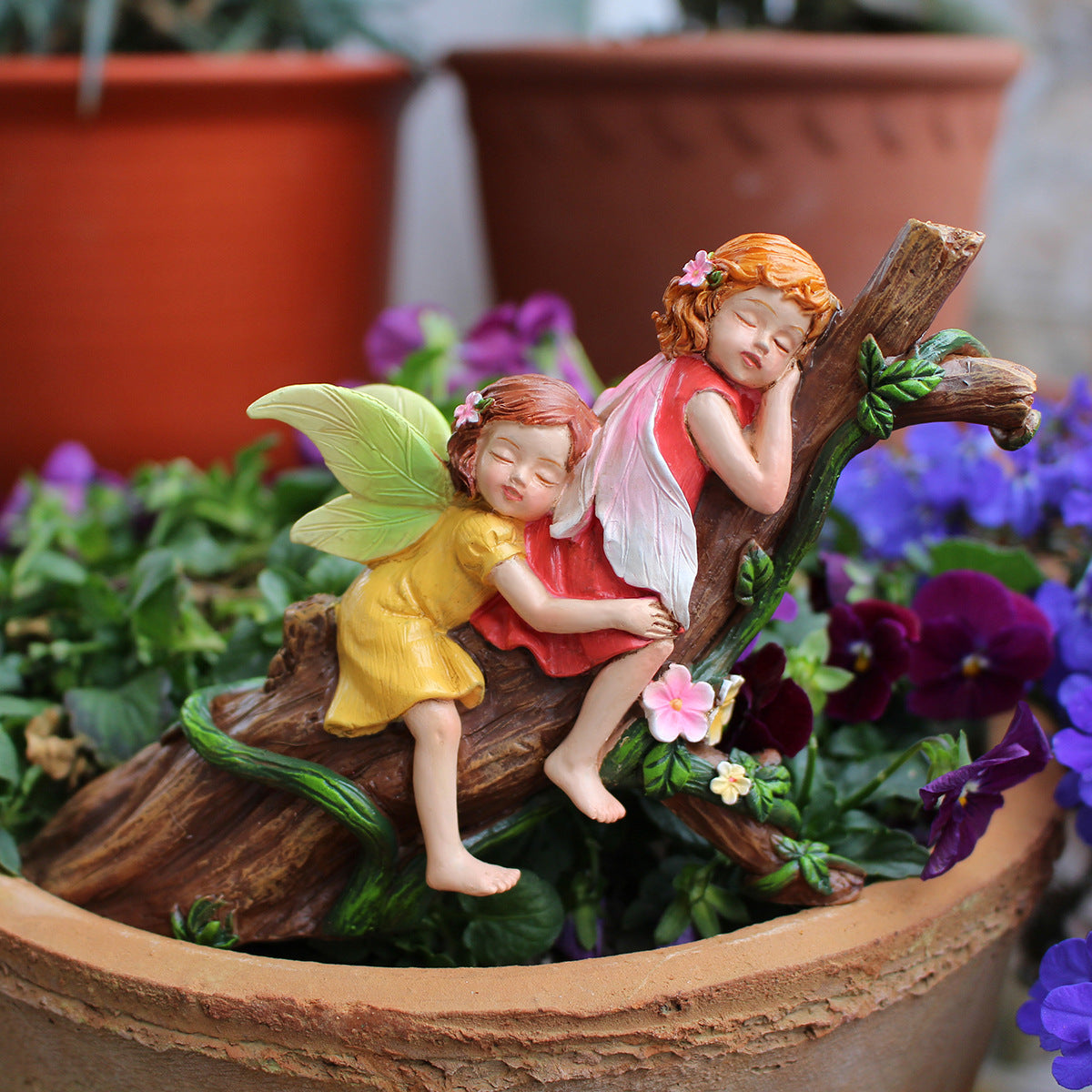 Garden Flower Fairy Resin Craft Ornament - Angel Decoration Micro Landscape - Image 2