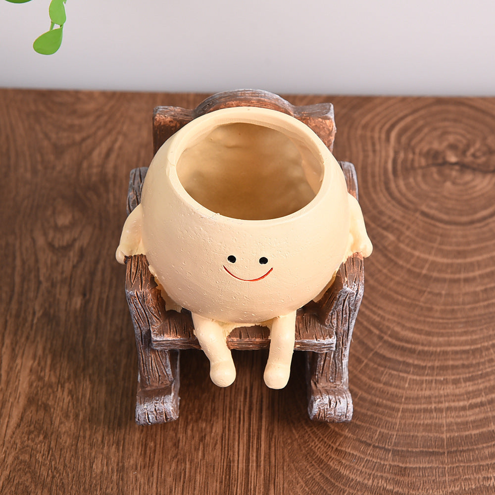 Cute Swing Planter - Hanging Succulent Pot, Craft Ornament for Outdoor Garden & Courtyard Plants - Image 3