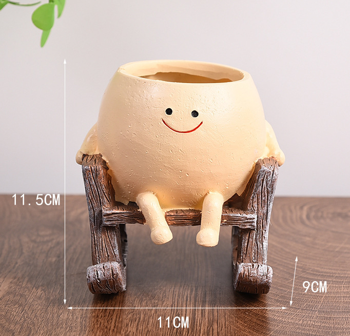 Cute Swing Planter - Hanging Succulent Pot, Craft Ornament for Outdoor Garden & Courtyard Plants - Image 4