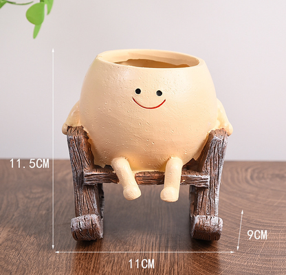 Cute Swing Planter - Hanging Succulent Pot, Craft Ornament for Outdoor Garden & Courtyard Plants - Image 4
