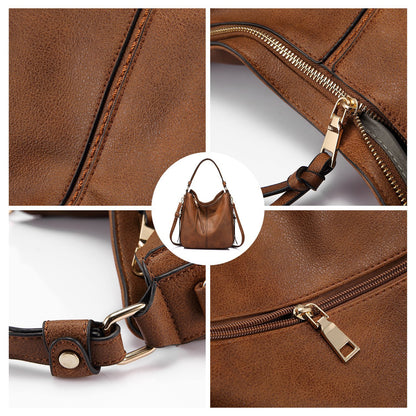 Red Foreign Trade Fashion Large Capacity Handbag - European & American Casual Crossbody Bag, Solid Color Zipper Women's Shoulder Bag - Image 2