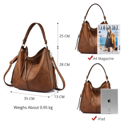 Red Foreign Trade Fashion Large Capacity Handbag - European & American Casual Crossbody Bag, Solid Color Zipper Women's Shoulder Bag - Image 4