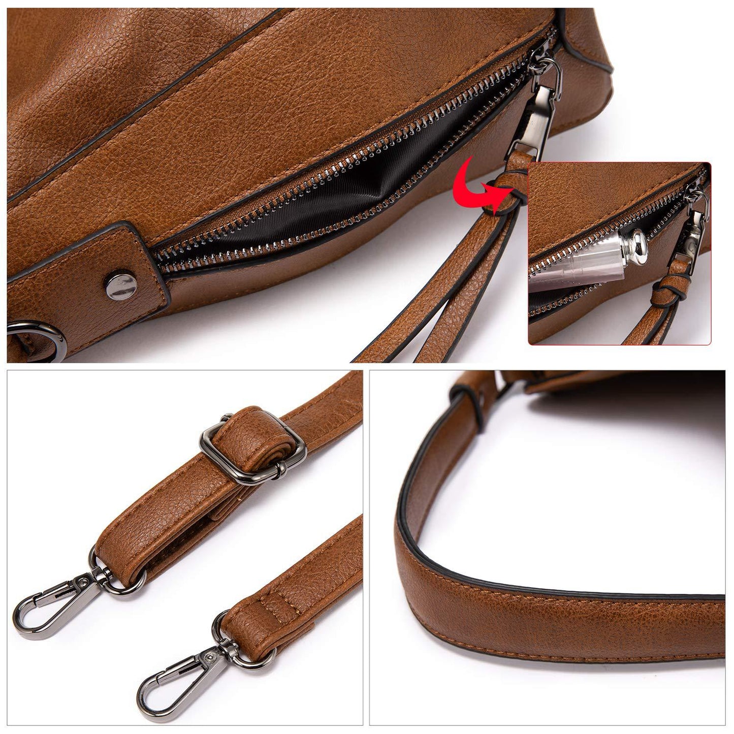 Red Foreign Trade Fashion Large Capacity Handbag - European & American Casual Crossbody Bag, Solid Color Zipper Women's Shoulder Bag - Image 5