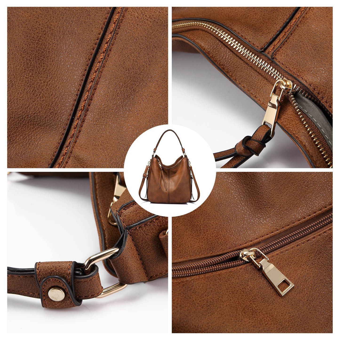 Black Foreign Trade Fashion Large Capacity Handbag - European & American Casual Crossbody Bag, Solid Color Zipper Women's Shoulder Bag - Image 2