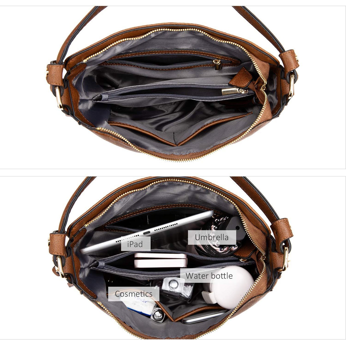 Black Foreign Trade Fashion Large Capacity Handbag - European & American Casual Crossbody Bag, Solid Color Zipper Women's Shoulder Bag - Image 3