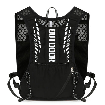 Black 5L Breathable Hydration Vest Pack - Sweat-Wicking Running Bag, Cross-border Cycling Backpack, Marathon Trail Travel Nylon Hiking Pack