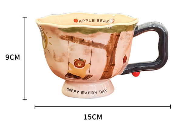 370ML Creative Artistic Ceramic Mug - Unique Water Cup with Hand-Painted Design - Image 2