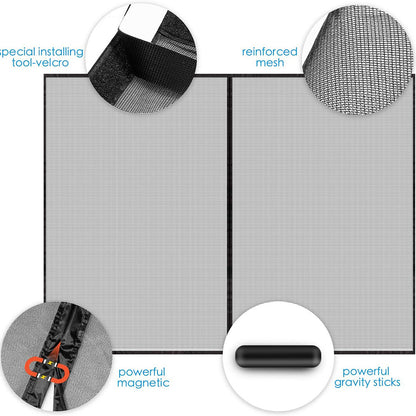 No-Drill Magnetic Garage Door Screen - Polyester Mosquito Net Curtain, Cross-border Home Summer Velcro Garage Door Mesh (244x214cm) - Image 3