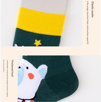 Festive 4-Pair Christmas Sock Gift Box Set - European & American Santa & Snowman Cartoon Cotton Socks - Image 3