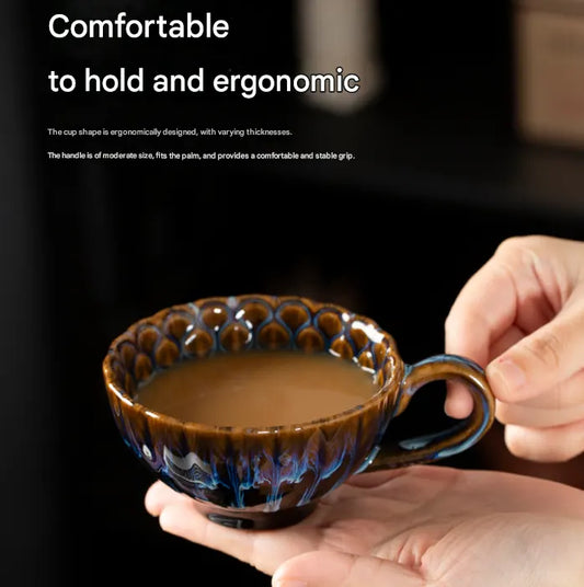 Blue-brown Creative Retro Kiln-Glazed Ceramic Cup - Exquisite Coffee & Afternoon Tea Mug, Home Milk Cup, Unique Gift - Image 2