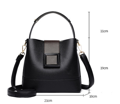 Black Versatile Bucket Bag - Stylish Trend Shoulder Handbag with Large Capacity Crossbody for Women (21x10x30 cm) - Image 2