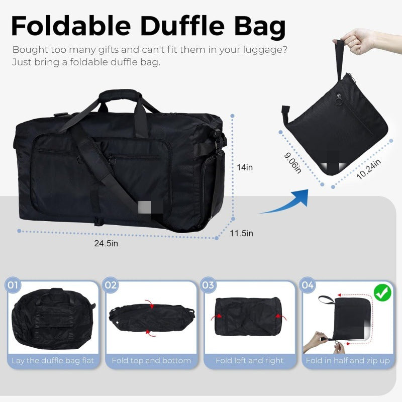 Large Capacity Foldable Travel Duffle Bag - Detachable Shoulder Strap, Gym & Yoga Storage, Business Luggage & Sports Bag (24.5x11.5x14 inches) - Image 3