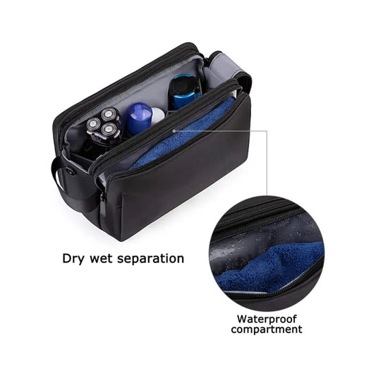 Pink Large Capacity Travel Toiletry Bag - Splash-Proof Organizer for Men's Business Trips & Swimming (24x11.7x16 cm) - Image 3