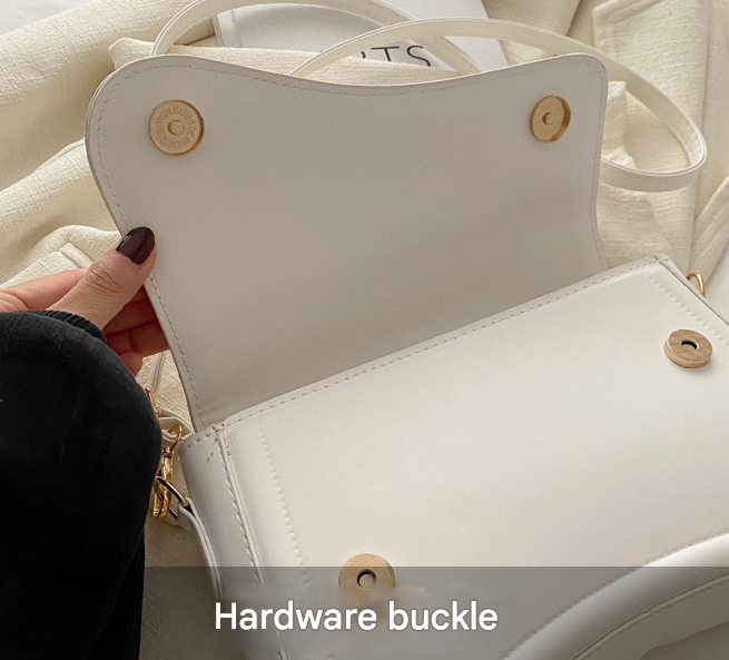 White Minimalist Chic Shoulder Bag - Simple Crossbody Handbag for Women (24.5x6x16.5 cm, 0.3KG) - Image 2