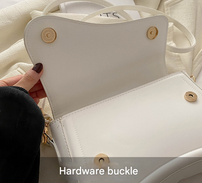 White Minimalist Chic Shoulder Bag - Simple Crossbody Handbag for Women (24.5x6x16.5 cm, 0.3KG) - Image 2