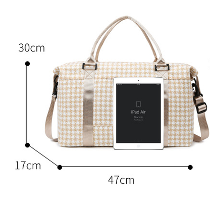 Blue Expandable Large Capacity Travel Bag - Short Trip Duffle with Trolley Sleeve, Maternity & Gym Storage (47x17x30 cm) - Image 3