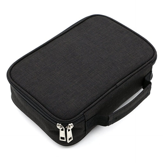 Black Large Capacity 72-Slot Pencil Case - Multi-functional Oxford Cloth Storage for Students, Artists & Stationery (23x7x16 cm, 228g)