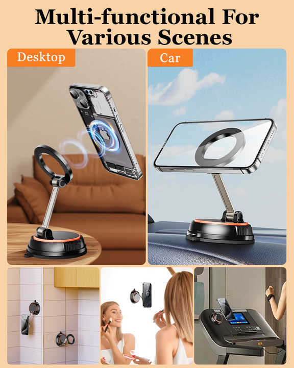 360 Degree Rotating Magnetic Phone Holder - Strong Suction and Stable Design - Image 4