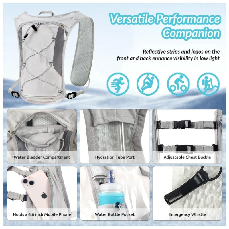 Black Lightweight Hydration Backpack with 1.5L Water Bladder Compact Cycling Running Pack for Hiking and Outdoor Sports Ideal for Australian Adventures - Image 2