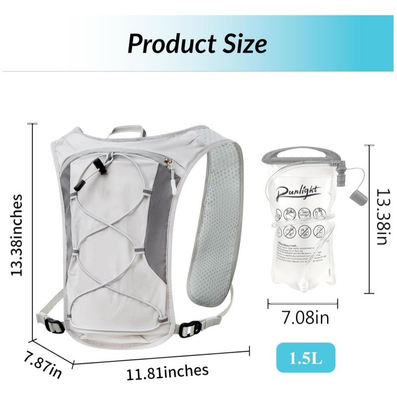 Black Lightweight Hydration Backpack with 1.5L Water Bladder Compact Cycling Running Pack for Hiking and Outdoor Sports Ideal for Australian Adventures - Image 4