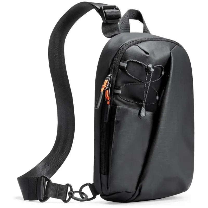 Black Modern Urban Sling Bag Crossbody Chest Pack with Quick Adjustable Strap Compact Daypack for Travel and Daily Commute