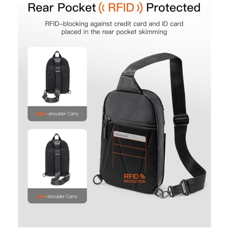 Black Modern Urban Sling Bag Crossbody Chest Pack with Quick Adjustable Strap Compact Daypack for Travel and Daily Commute - Image 3